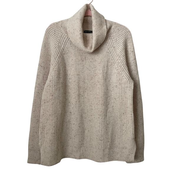 J. Crew Sweaters - J. Crew Sweater Womens XL Cream Donegal Turtleneck Waffle Knit Wool Cozy Winter